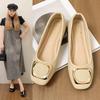Low-heeled Square-headed Grandma Shoes Female Spring New Fairy Wind Shallow Mouth Women's Single Shoes Comfortable Doudou Shoes