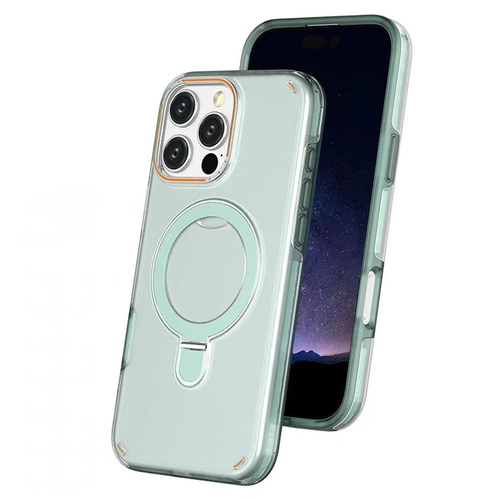 Роскошный магнитный двухслойный защитный чехол для телефона iPhone 16 15 11 12 13 14 Pro Max для Magsafe с металлическим кольцом-держателем