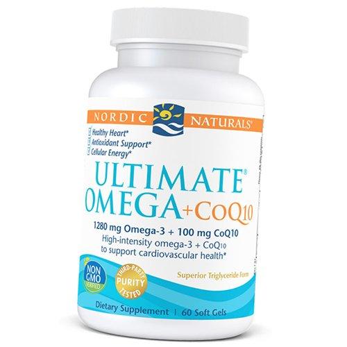Омега с Коэнзимом, Ultimate Omega + CoQ10, Nordic Naturals 60гелкапс Лимон (67352046)