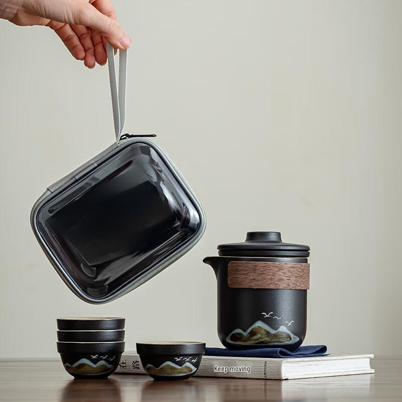 Coarse Pottery Travel Tea Set