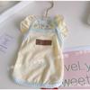 Flying Sleeve Vest   Spring and Summer Thin Pet Dog Dog Teddy Yorkshire Bigbear Blue and White Gradient Cat Plaid T-Shirt