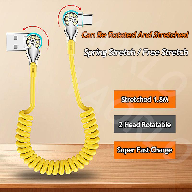 VAORLO Удлинительный кабель 120 Вт 6 А, кабель для быстрой зарядки для Type-C Micro 8Pin, кабель для суперзарядки, поддержка передачи данных по USB-линии