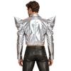 Mens Metallic Shiny Crop Jacket