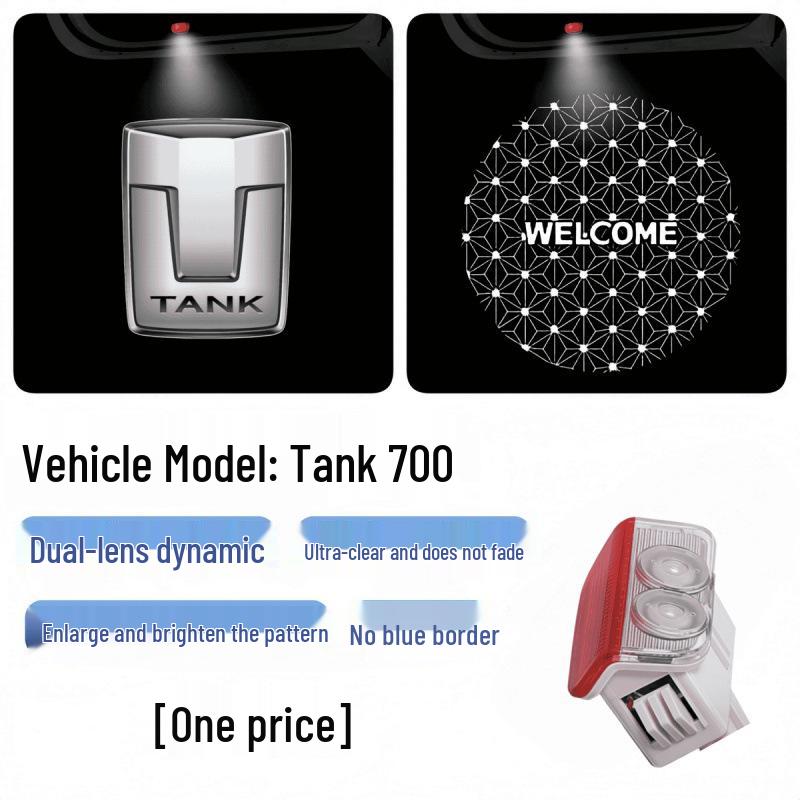 Tank 700 Hi4T Dynamic Приветственные Огни Проекции Ultra-HD для Украшения Двери Автомобиля