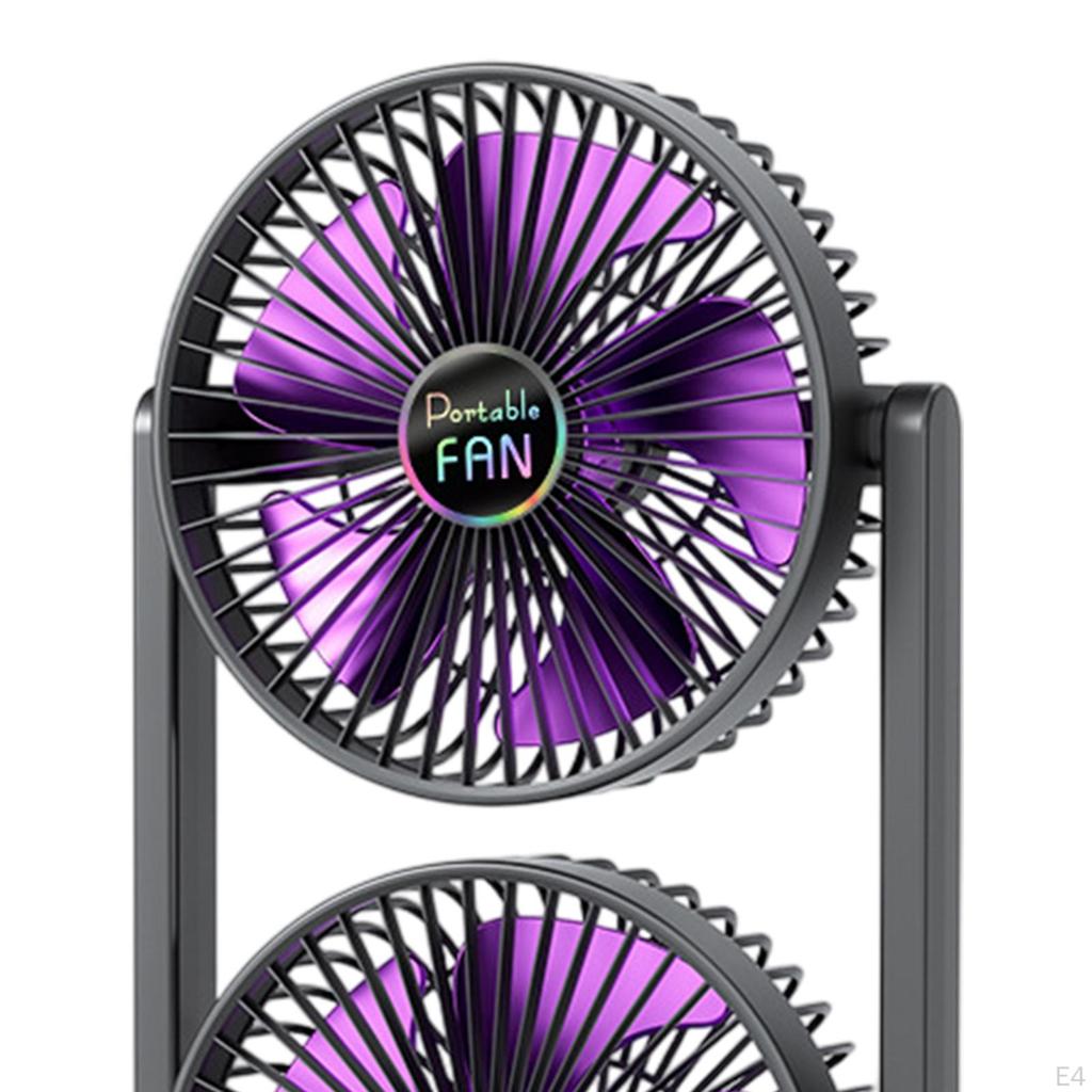 Desk Fan 3 Speeds Lightweight Double Head Electric for Bedroom Office Kitchen Home Dorm