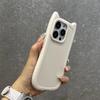 Милый 3D Чехол Котёнок Кошачье Ухо Однотонный Для iPhone 17 16 15 14 13 12 11 Pro Max 16 Plus Силиконовый Ударопрочный Бампер Задняя Крышка