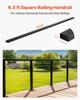 4 Pack 198 cm Stainless Steel Handrail, Rectangular Top Stair Deck Hand Rail for Outdoor/Indoor Steps with End Cap,Matte Black Coating Adjustable