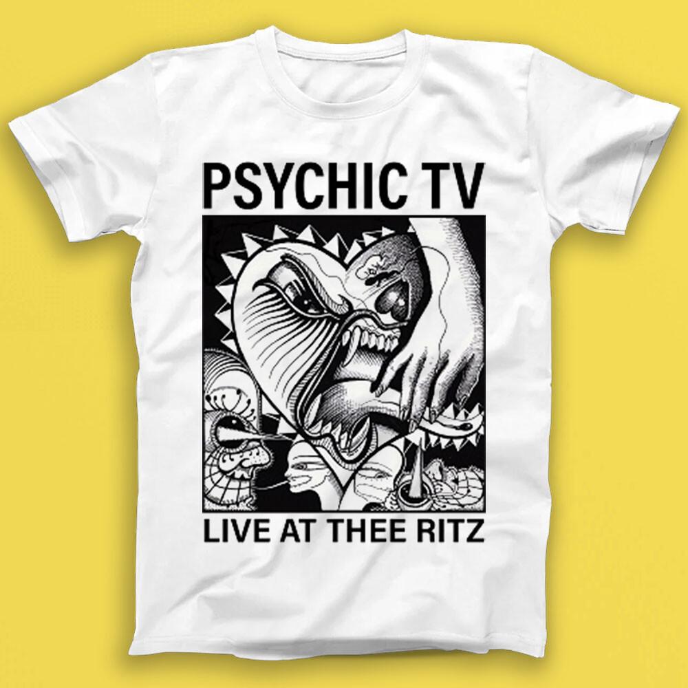 Psychic TV Живьем в Thee Ritz Панк-рок Музыка Подарок Футболка 2105