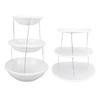 Dessert Stand White Plastic Stainless Steel Multifunctional Foldable 3 Tier Dessert Serving Tower Fo