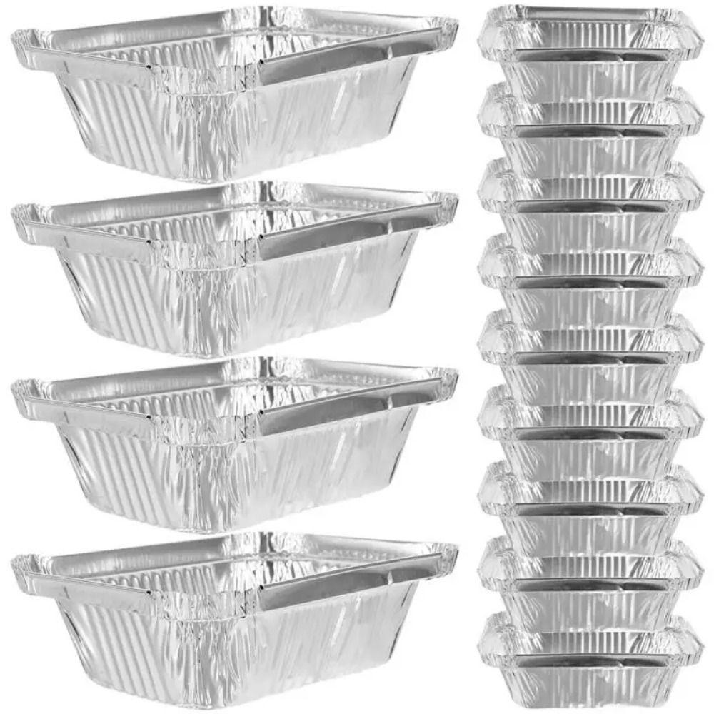 50Pcs 230-700ML Cake Baking Foil Box Non-stick Grill Catch Tray Useful Food Packing Container Home
