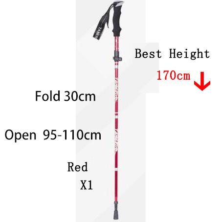 5-Section Outdoor Fold Trekking Pole Camping Portable Walking Hiking Stick for Nordic Elderly Telescopic