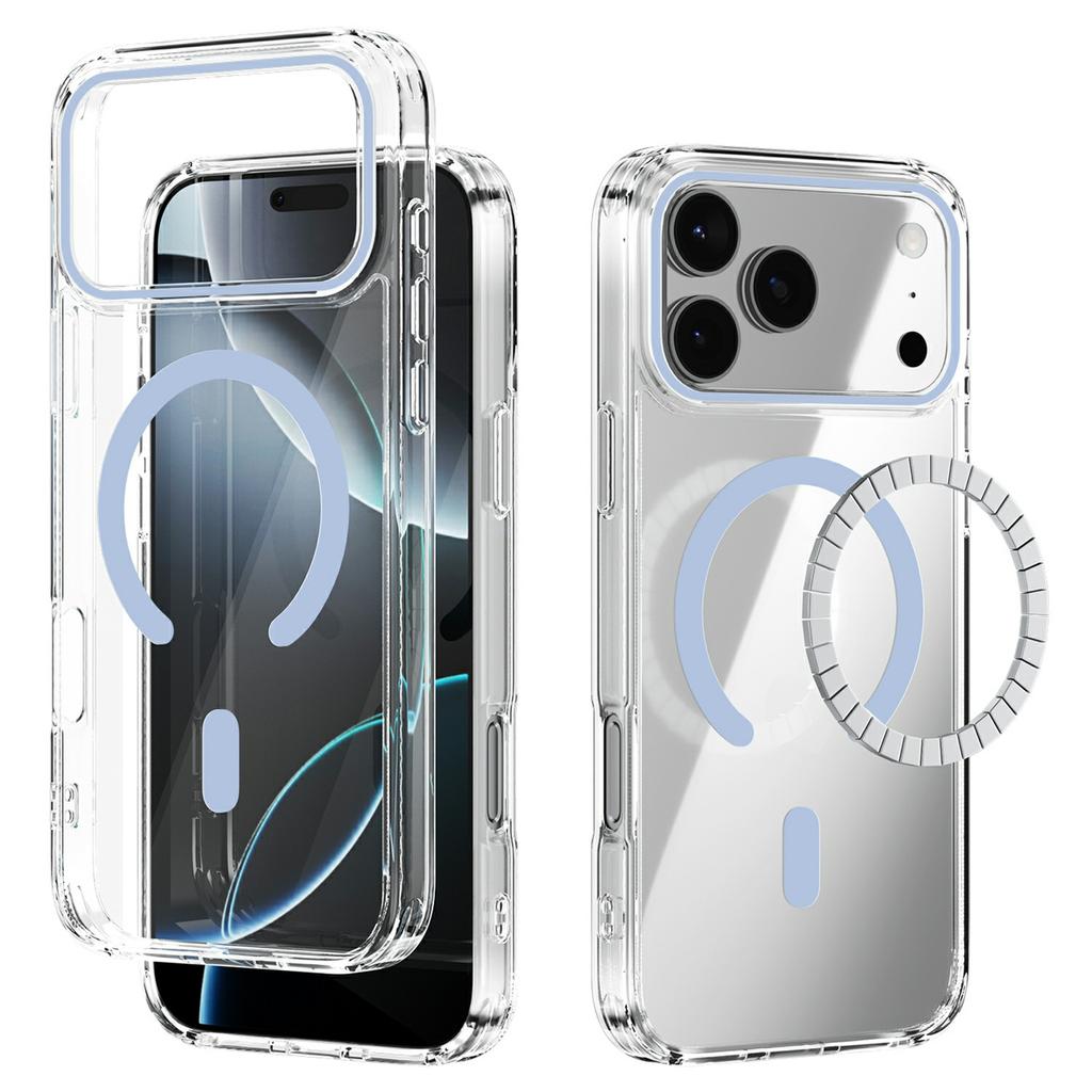 For iPhone 17 Pro Max Case Compatible with MagSafe Anti Scratch Clear TPU PC Phone Back Cover