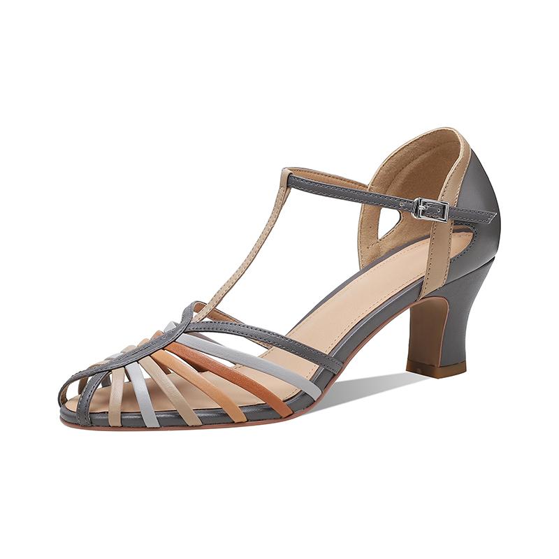 2024 New Summer Women Sandals Party Prom Wedding Pumps Genuine Leather Thin Strap High Heels Fashion Sexy Concise Shoes Woman