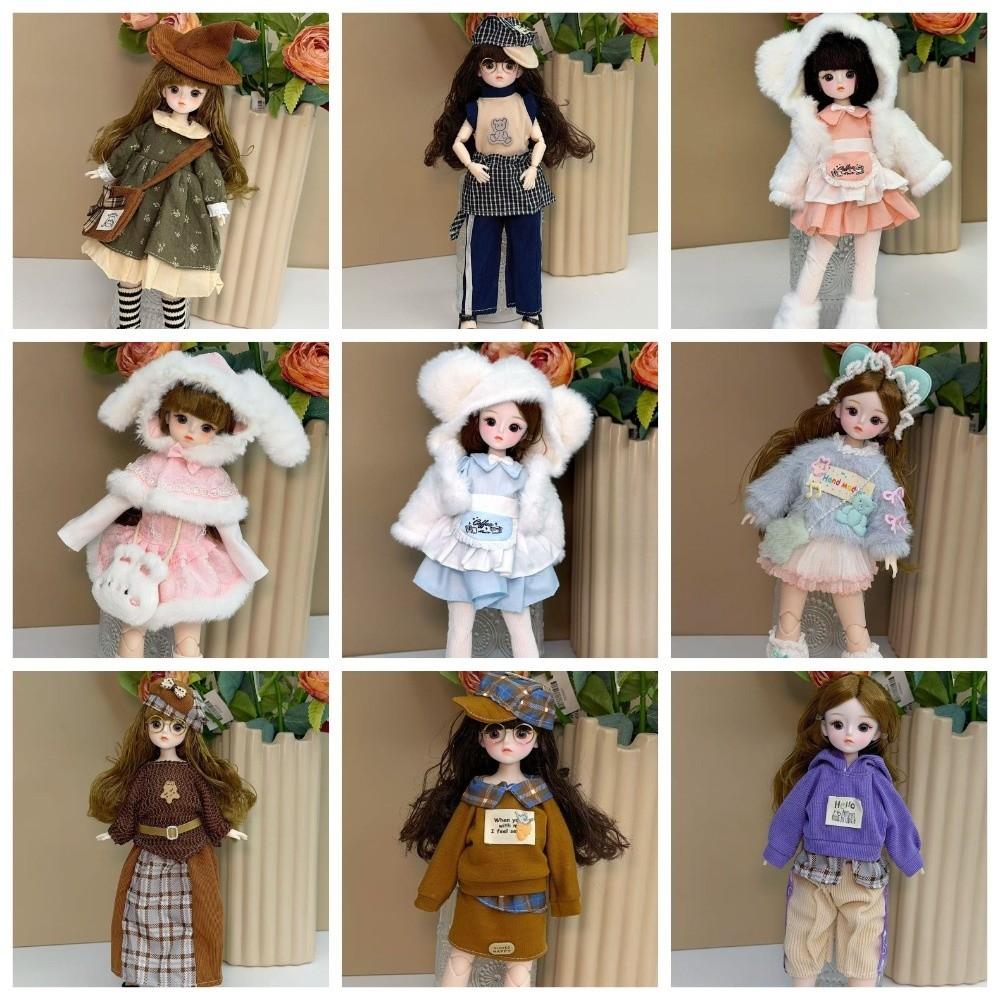 Pretty 1/6 BJD Doll Outfit Set Sweater Coat Doll Accessories Cute 30cm Doll Clothes Girl Toy Gift