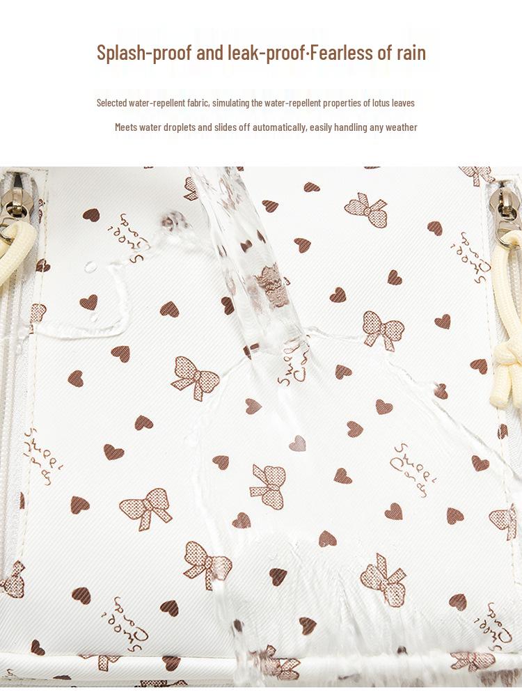 2026 Bow Print Mommy Bag - Lightweight, Large Capacity Double Shoulder Backpack for Outdoor Travel