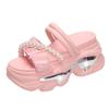 Fashion Fashion Pearl Chunky Platform Sandals Women Non Slip Wedge Slippers Woman Summer Thick Bottom Sandalias Mujer High Quality