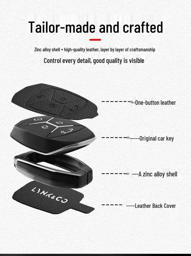 Чехол для ключа Lynk & Co 03: Защитный чехол с пряжкой против падения для моделей 01/02/05/06/08/09 - Мужской и Женский