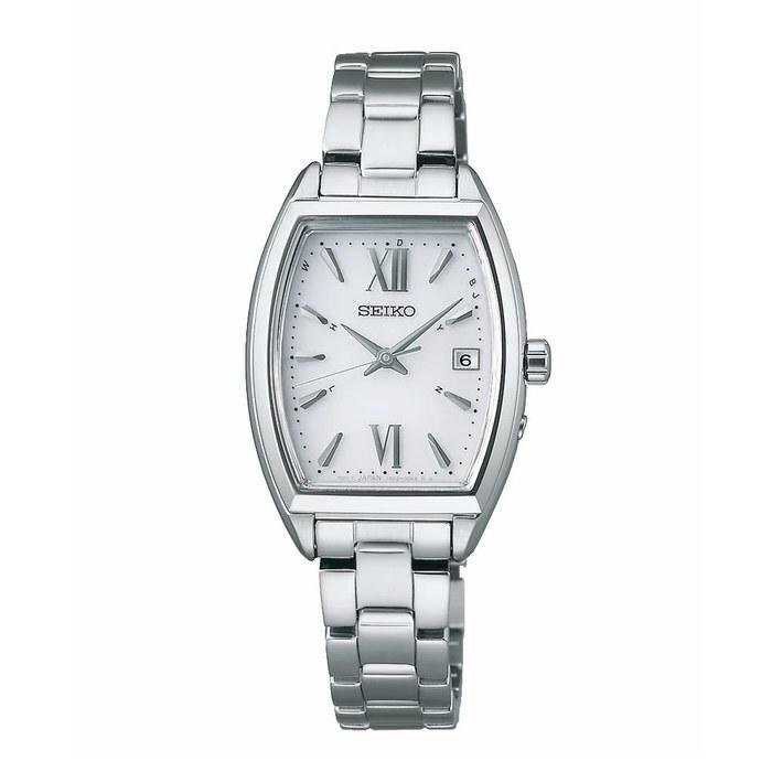 Женские часы Seiko Selection SWFH125, серия S, с солнечной батареей и радиосинхронизацией, полноавтоматический календарь, белый циферблат, нержавеющая сталь