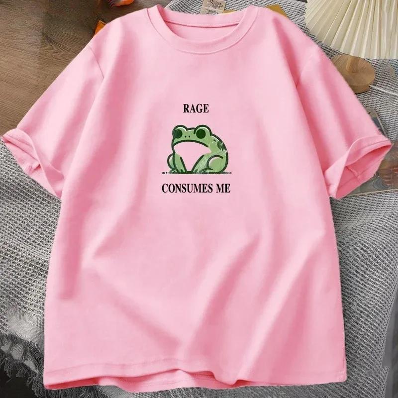 Rage Consumes Me Frog Vintage T Shirt Unisex Unisex Tee Nature Lover Silly Frog Retro TShirt Unisexs Clothing Cotton Short Sleeve Top