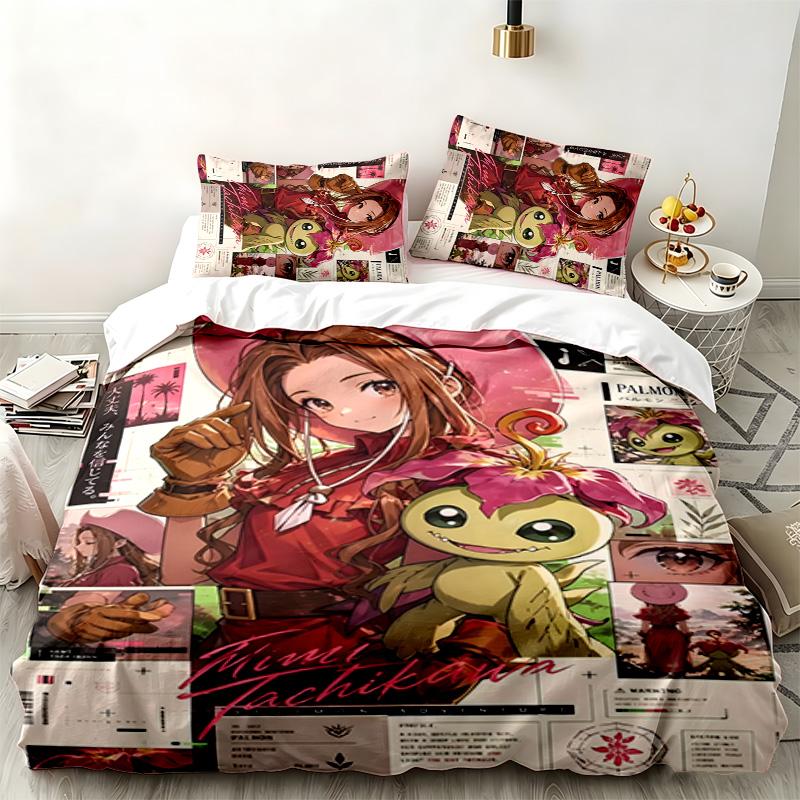 Digimon 3pc set Perfect for bedroom use Comfortable bedding set includes a duvet cover and two pillowcases Ideal birthday or Christmas gift