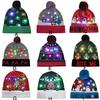 Colorful Merry Christmas LED Light-up Knit Hat Hairball Warm Cap Gifts