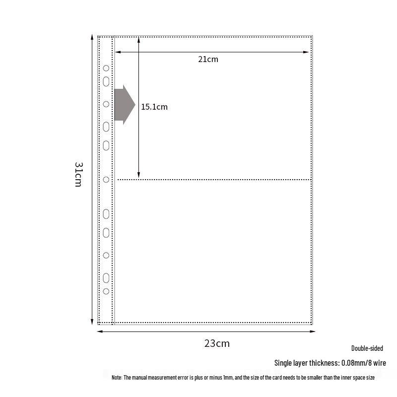 3-дюймовый фотоальбом для открыток формата А4: 7 отверстий, листы для карточек, журнал с одно-, четырех-, девятисеточной разметкой