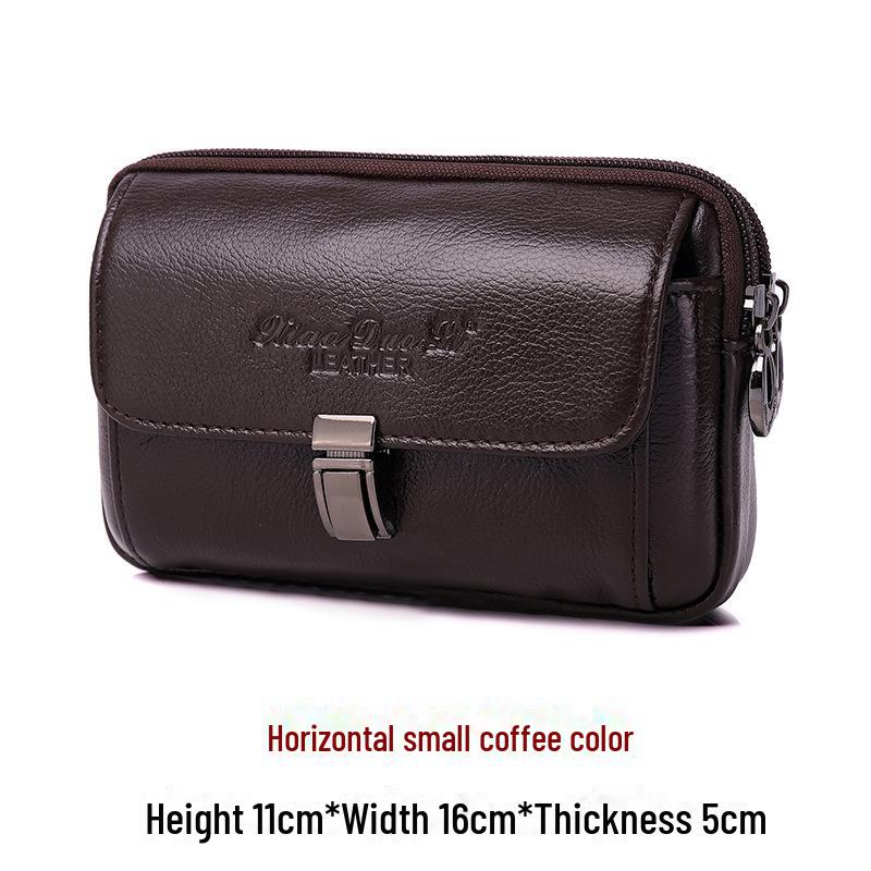 Мужская кожаная поясная сумка Xiaoduoli для мобильных телефонов 5,5"/6,5" с ремнем, держателем удостоверения личности из коровьей кожи 