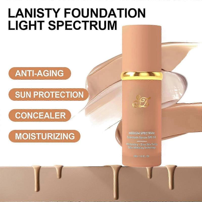 Тональный крем Spectrum 4-в-1 с SPF50+, Увлажняющий, от среднего до плотного покрытия, Стойкий и водостойкий для спортзала, спорта, танцев