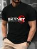 Мужская графическая футболка Cyberdyne Systems Skynet Мягкая хлопковая футболка отводящая влагу Всесезонная Повседневная Формальная одежда