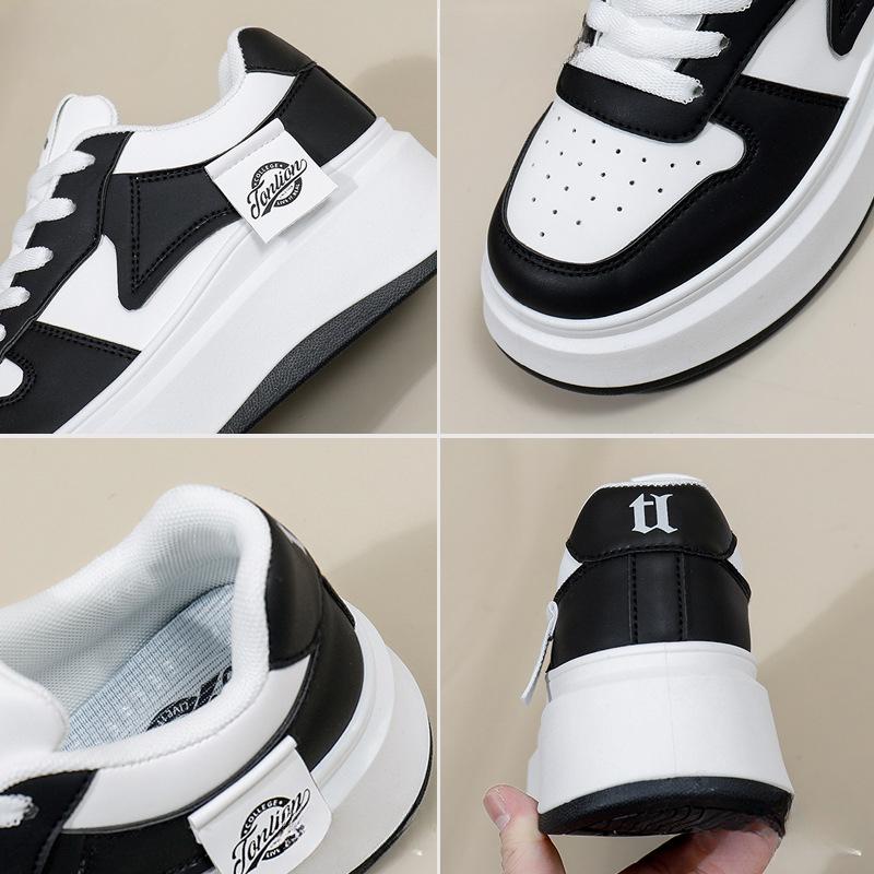 Белые туфли для женщин, новые осенние студенческие универсальные повседневные модные туфли с толстой подошвой, модные кроссовки