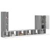 TV Wall Shelf Set Wall Mounted 6 pcs Grey Sonoma