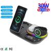 Wireless Charger Rgb Time Display Stand For Galaxy Watch 5/4 3 In 1 30w Qi Fast Charging Station Dock For Iphone Samsung S22/s21