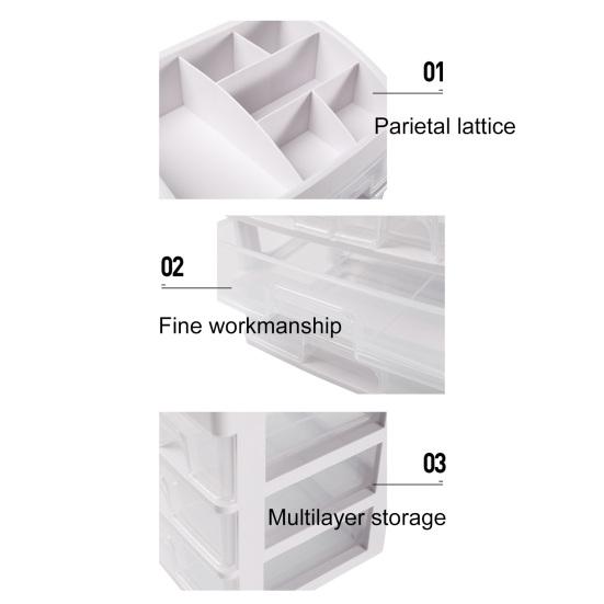 Storage Box Pull-Type Design Large Capacity Multi-layer Desk Storage Container Cosmetics Office Supplies Organizer