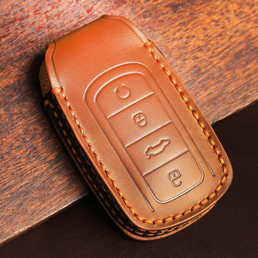 Роскошный чехол для ключа из натуральной кожи для Chery Tiggo 8 PLUS 2021 года — комплексная защита дистанционного управления