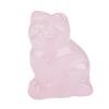 Rose Quartz Carved Kitten Shaped Decor Pink Crystal Healing Stone Gemstone Decoration