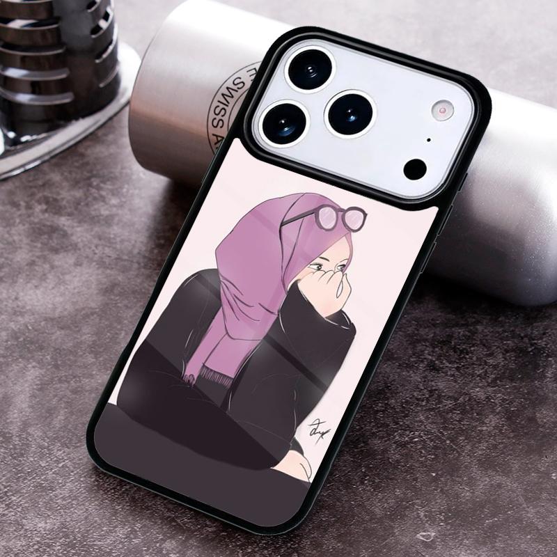 Исламский Хиджаб Девушка Королева Чехол для Телефона для iPhone 17 16 15 Pro Max Air 14 13 12 11 Plus Ударопрочный Чехол