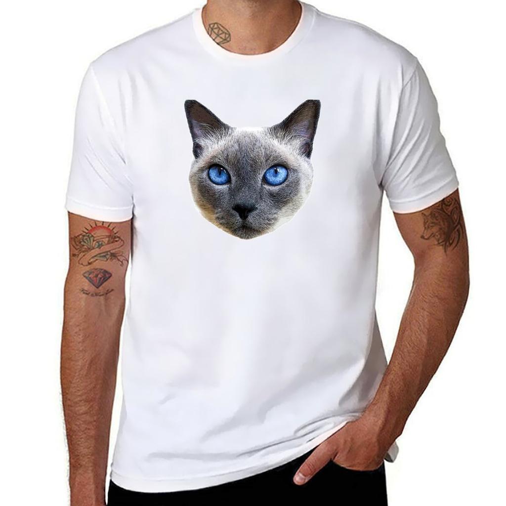 Siamese Cat Blue Eyes Tshirt Comfortable Daily Wear Tee