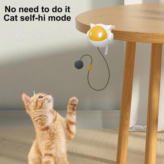 Подвесной пушистый кошачий мячик, электронный самостоятельный игровой мячик для домашних животных, автоматический подъемный меховой мячик, интерактивная игрушка-дразнилка для домашних кошек