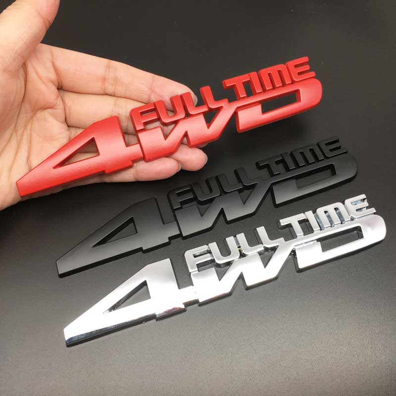 4WD FULL TIME new 3D Metal Car stickers for Jeep Toyota Ford VW Subaru Styling Decal Accessories wq1