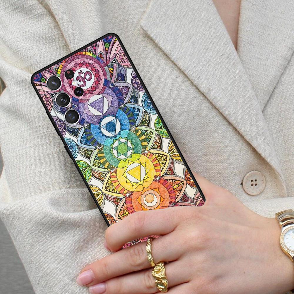 The Mandala Chakra Insist Yoga Cell Phone Case for Samsung Galaxy S26 Ultra S25 S24 S23 S22 S21 S20 Note10 Cover