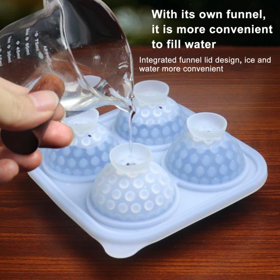 Ice Cube Mold Golf Ball Spherical Ice Mold Non-stick Flexible Silicone Ice Ball Maker for Home Kitchen Bar