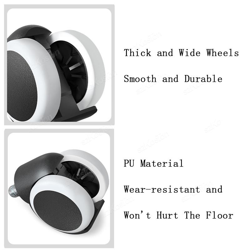 1 Pcs 1inch Universal Mute Office Chair Wheel Caster Heavy Duty Swivel Castor Replace Furniture Wheels Roller Rubber Brake DIY