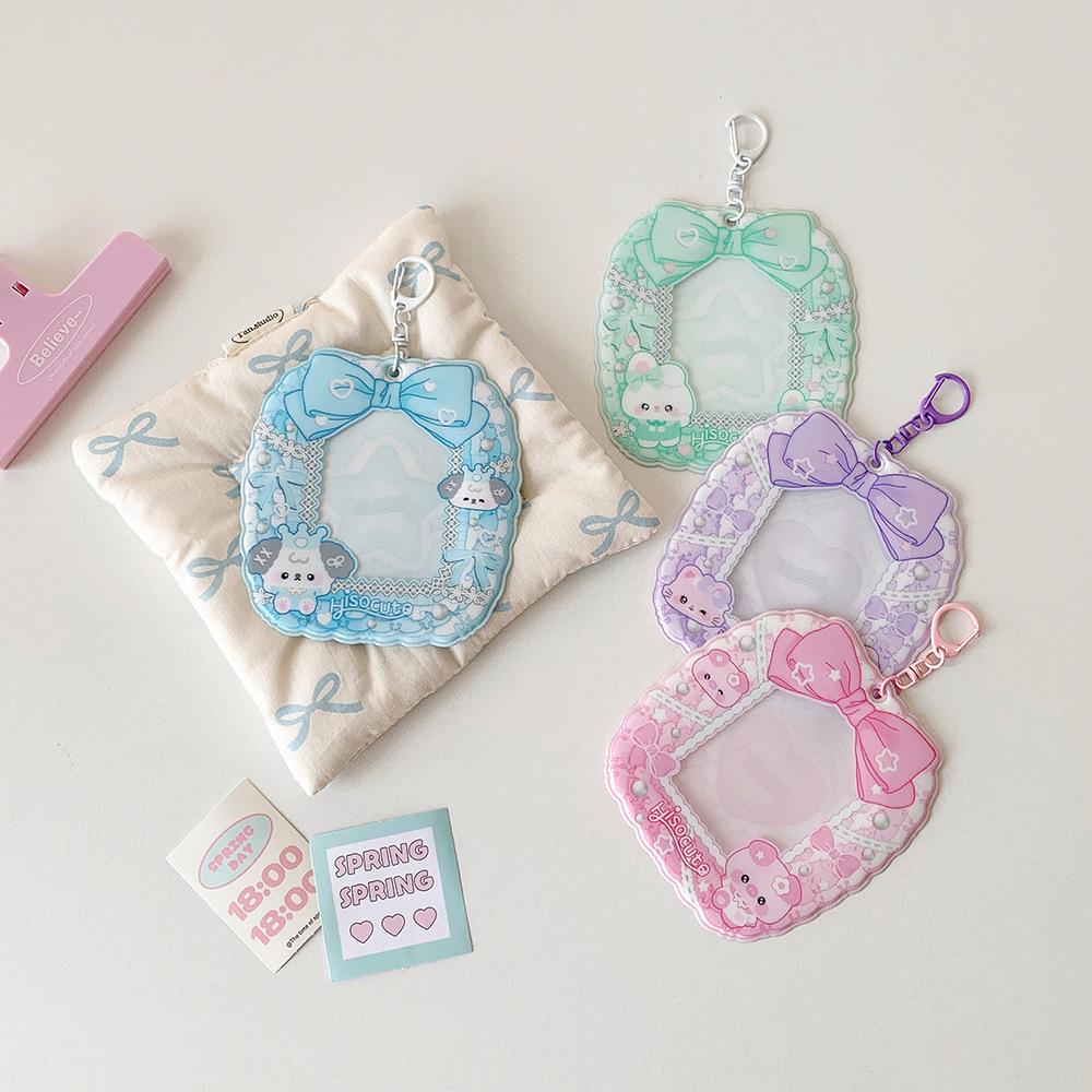 Keychain Pendant ID Photo Photocard Frame Idol Card Display Protector Student Friends