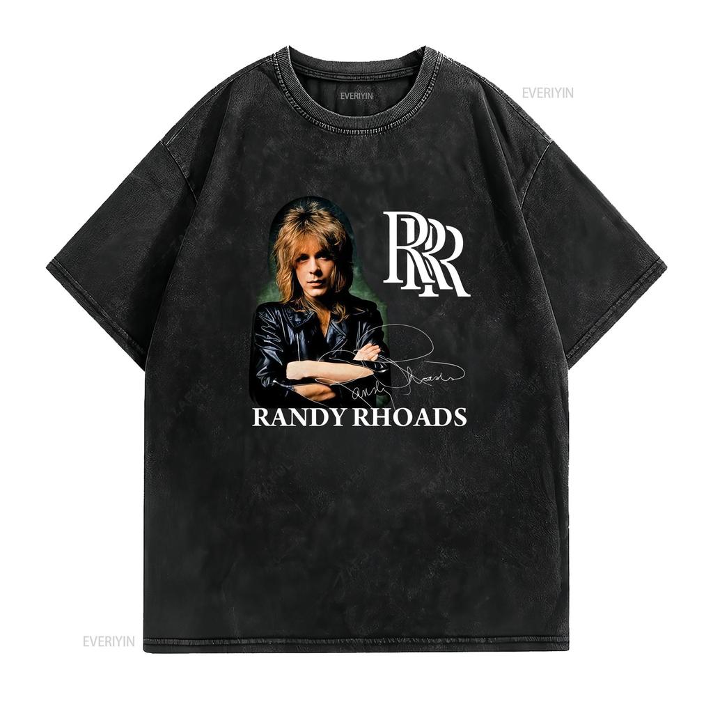 Rare Randy Rhoads Signature Black All Size T Shirt 1n437 Vintage Washed Soft Stylish Casual Designer Clothes Homme Graphic