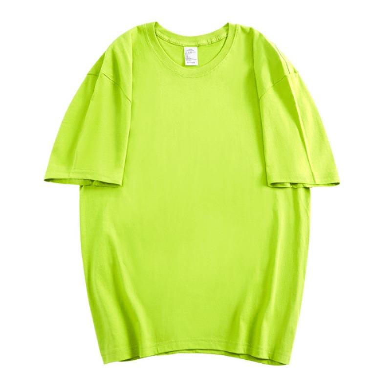 Pure Cotton Sewn Off-the-shoulder Short-sleeved T-shirt for Women's Couple Class Uniforms