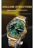 Мужские кварцевые часы Binbang Green Submariner, двойной календарь, стальной браслет, водонепроницаемые, для бизнеса.