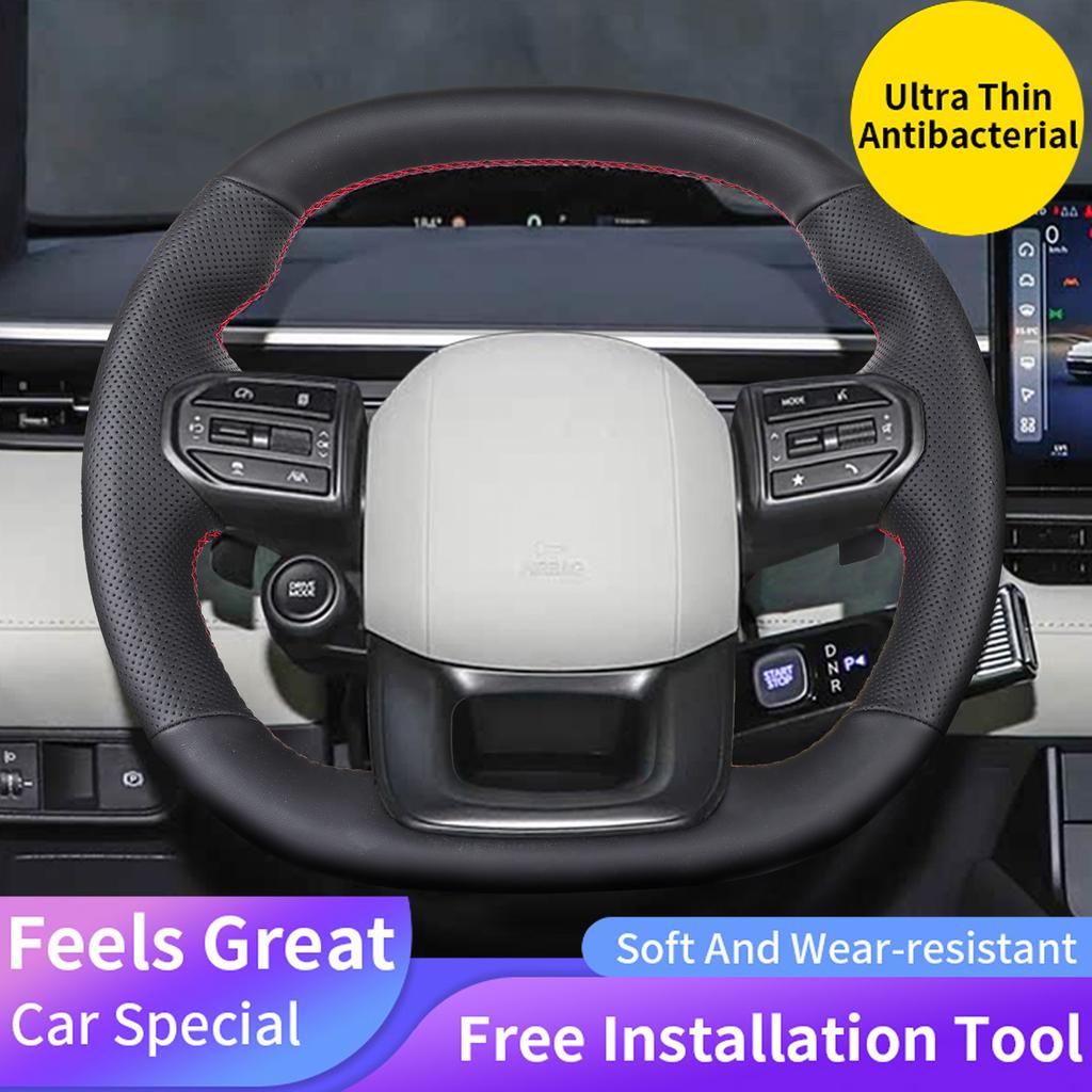 Factory Sell Interior Decoration Leather Hand Sewing Steering Wheel Cover for hyundai ELEXIO 2026