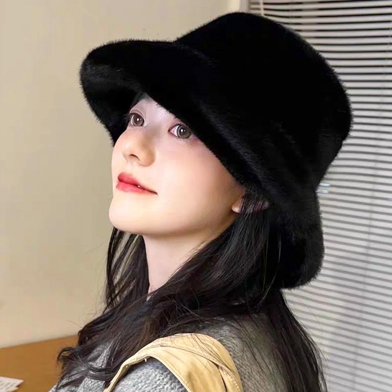 1 шт. ashion Панама с пушистым мехом, теплая зимняя рыбацкая шапка, однотонная панама