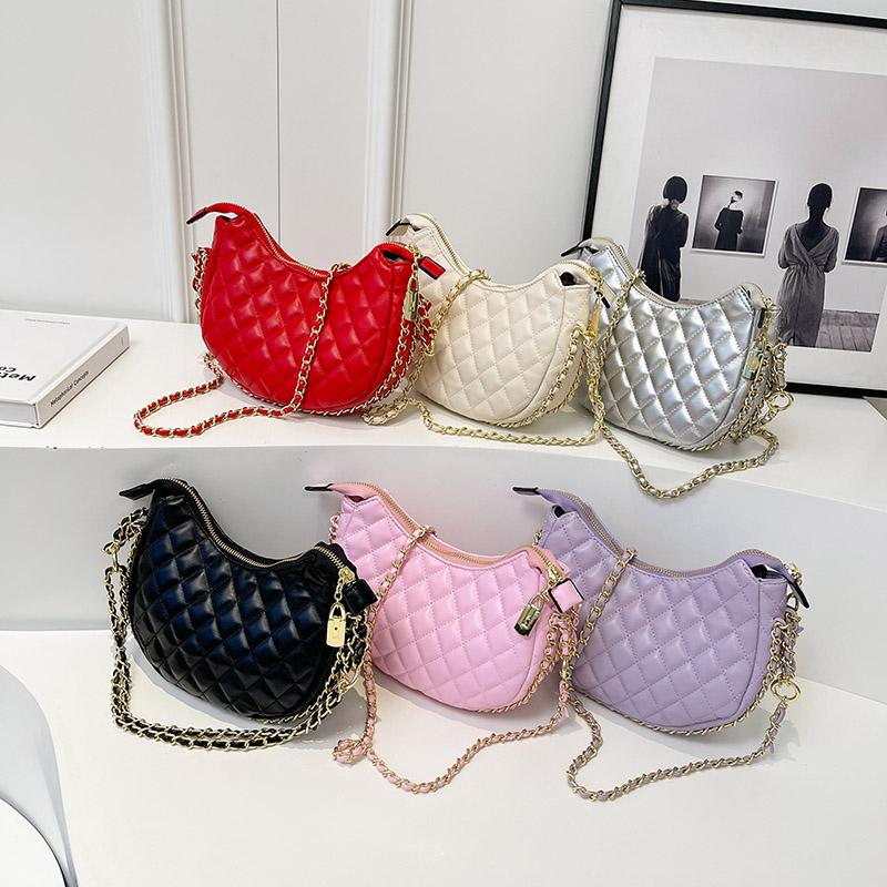 Женская сумка на молнии, женская сумка с пружинной строчкой, сумка через плечо из искусственной кожи с ромбовидным узором