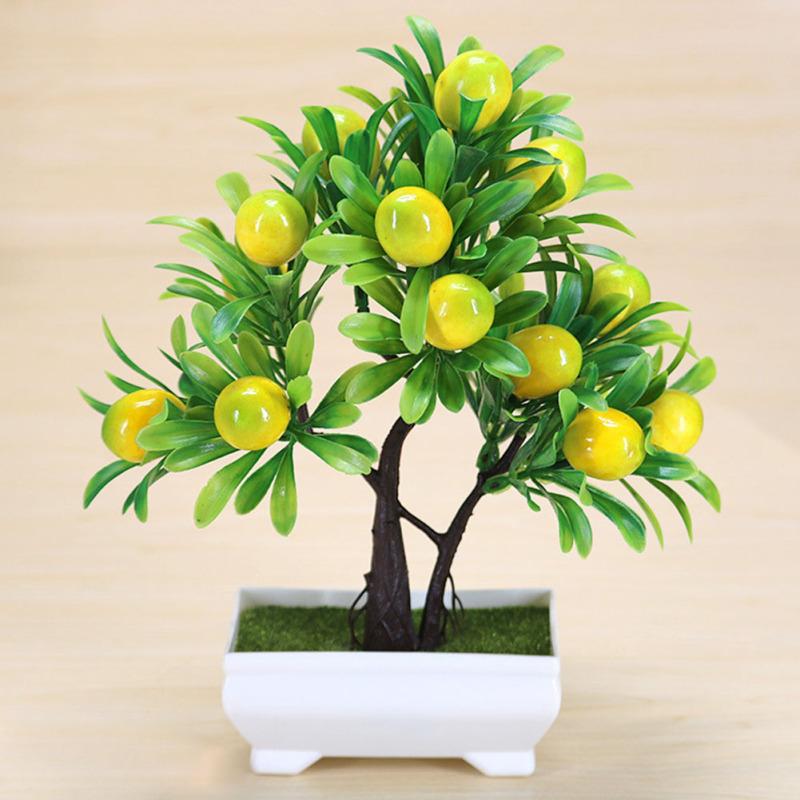 Искусственное растение в горшке с фруктами из пенопласта для украшения столешницы в гостиной